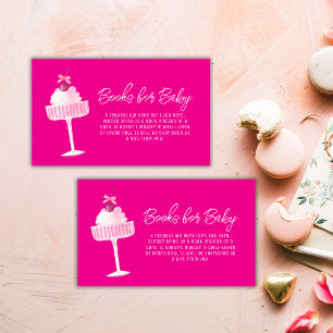 Pink Cherry Brunch Champagne Books Baby Shower  Enclosure Card