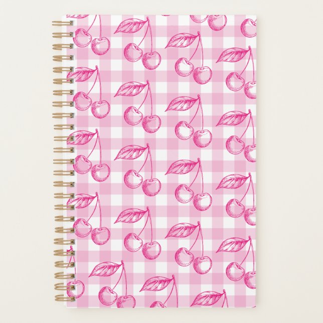 Pink Cherry Coquette Aesthetic Planner (Front)