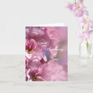 pink cherry tree blossoms spring wedding card