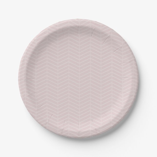Pink Chevon Paper Plate (Front)