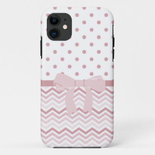 Pink Chevron and Dots Case-Mate iPhone Case