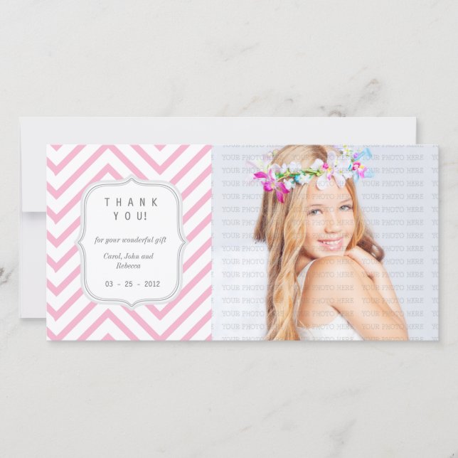 Pink Chevron - Any Occasion Thank you (Front)