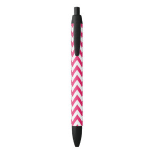 Pink Chevron Black Ink Pen