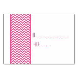 Pink Chevron Border Escort Card
