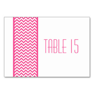 Pink Chevron Border Table Card