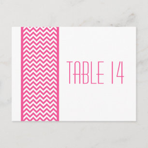 Pink Chevron Border Table Number Postcard