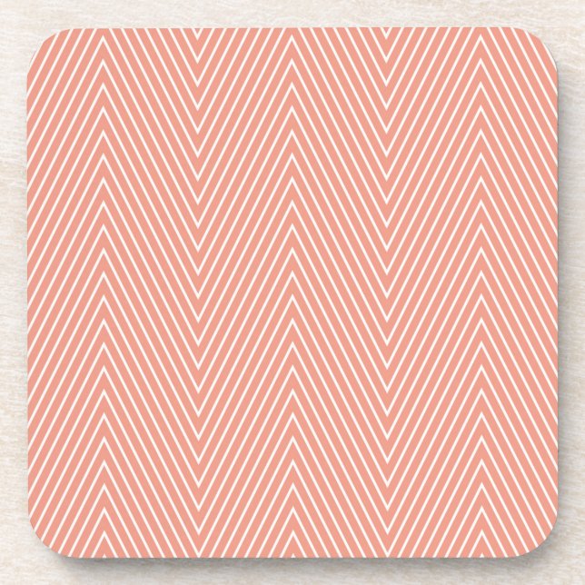 pink chevron coaster (Front)