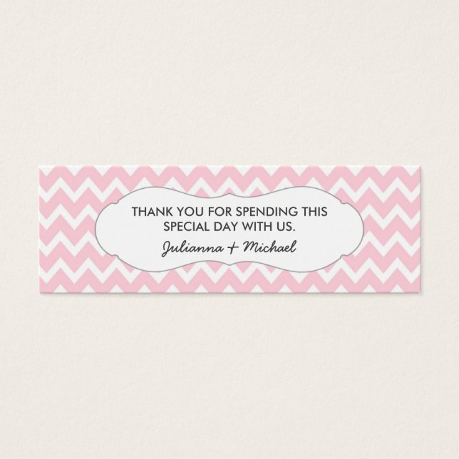 Pink Chevron Favour Tag / baby shower / wedding (Front)