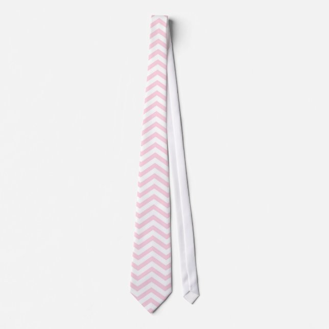 Pink Chevron Girly Pattern Tie (Front)