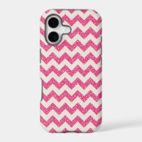 Pink Chevron Glitter iPhone Case