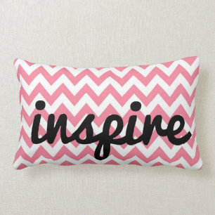Pink Chevron Inspirational Pillow Inspire