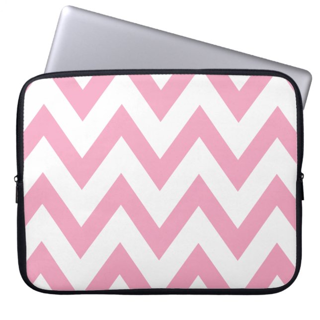 Pink Chevron Laptop Sleeve (Front)