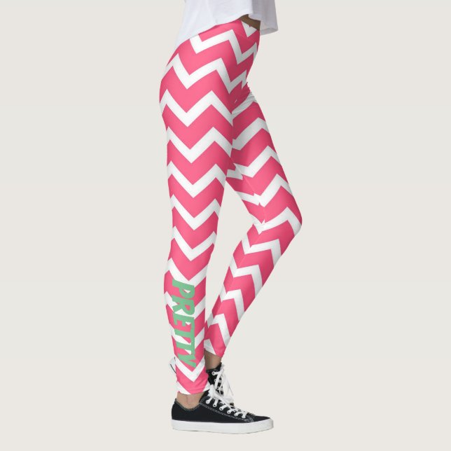 Pink Chevron leggings (Right)