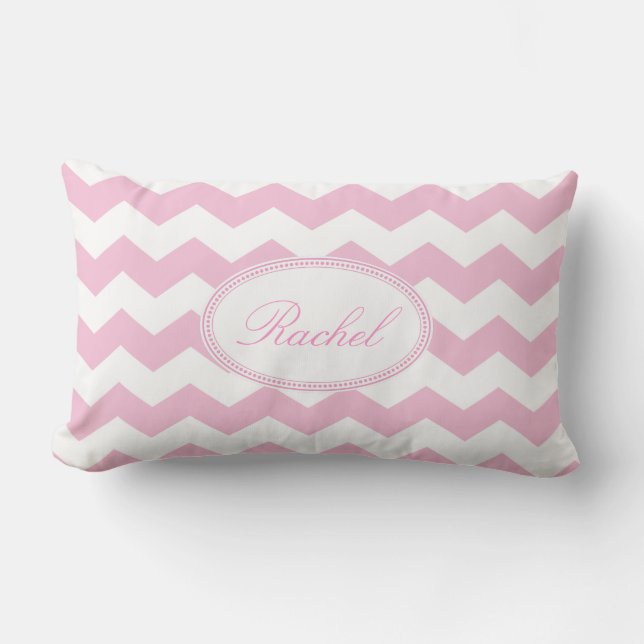Pink Chevron Pattern Pillow (Front)