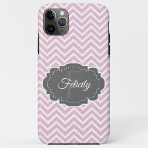 Pink Chevron Personalised iPhone Case