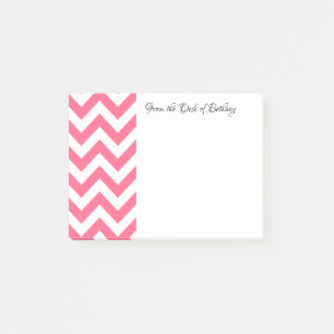 Pink Chevron Personalised Post It Notes