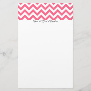 Pink Chevron Personalised Stationery