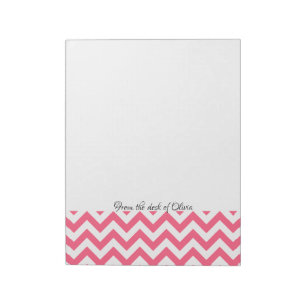 Pink Chevron Personalized Notepad