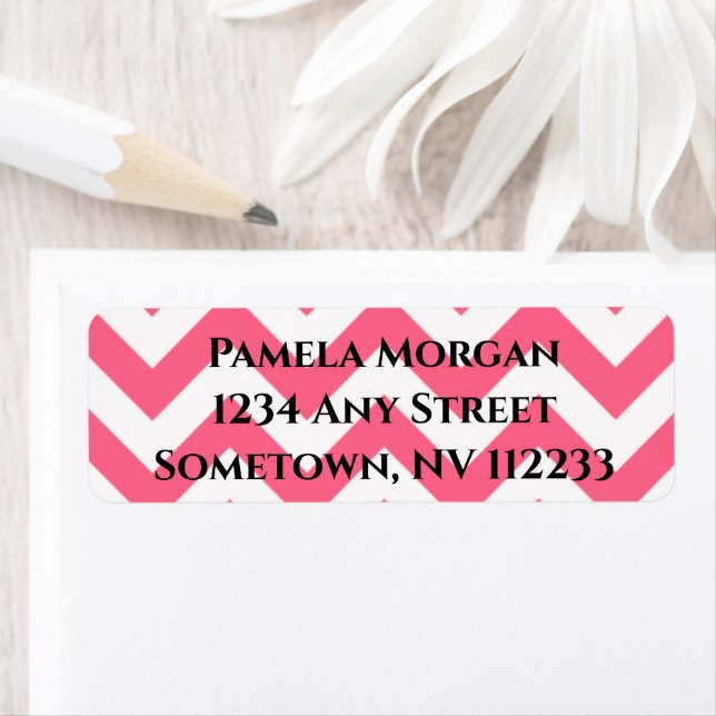 Pink Chevron Return Address Label (Insitu)
