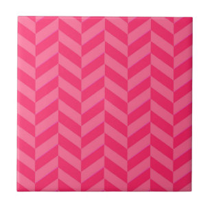 Pink Chevron Stylish Decorative Accent Tile