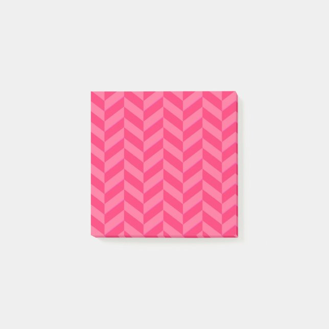 Pink Chevron Stylish Sticky Notes for Organising (Front)