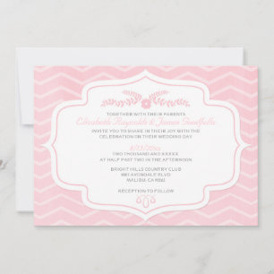 Pink Chevron Wedding Invitations