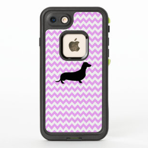 Pink Chevron With Dachshund Silhouette