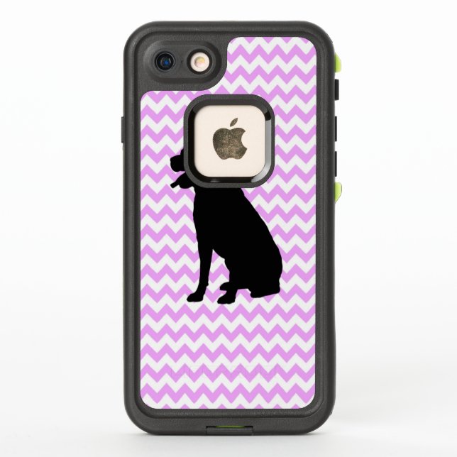 Pink Chevron With Lab Silhouette LifeProof iPhone Case (Back)