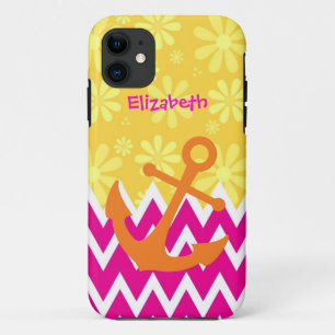 Pink Chevrons With Anchor Case-Mate iPhone Case