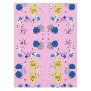 Pink Chic Abstract Floral pattern Tablecloth