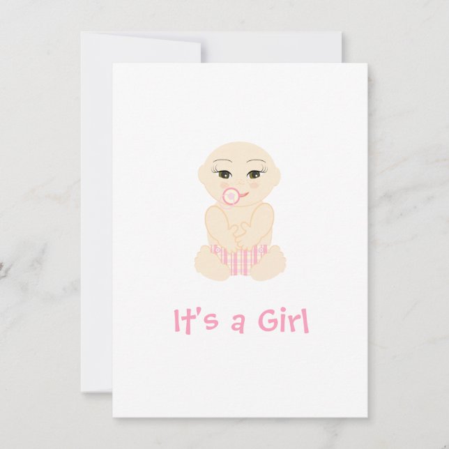 Pink Chic Baby Shower Girl It's a Girl Quote  (Front)