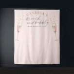 Pink chic champagne brunch bridal shower backdrop tapestry<br><div class="desc">Brunch and Bubbly floral Bridal Shower backdrop. Features pretty chic watercolor  two  bubbly champagne flutes at the top of backdrop,  makes this elegant bridal shower photo booth backdrop a perfect choice for champagne themed mimosa bridal shower brunch or bridal shower luncheon.</div>