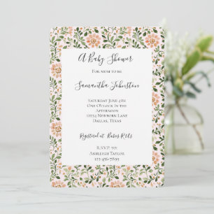 Pink Chic Floral Baby Shower Invitation