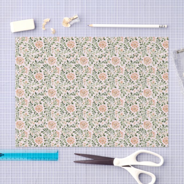Pink Chic Floral Birthday  Tissue Paper (Craft)