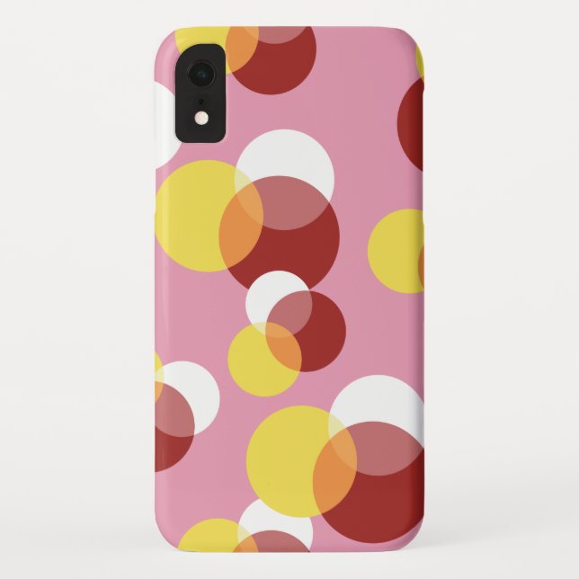 Pink Chic Geometric Polka Dots Pattern Case-Mate iPhone Case (Back)