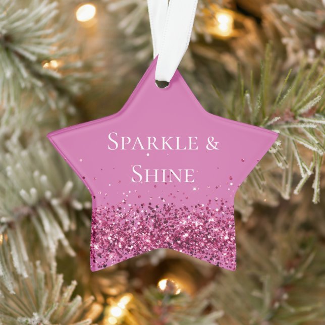 Pink Chic Glitter Sparkle Ornament (Tree)