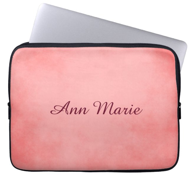 Pink Chic Parchment Laptop Sleeve (Front)
