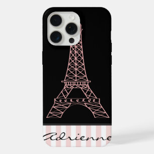 Pink Chic Paris Eiffel Tower iPhone 15 Pro Max Case