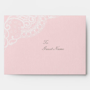 Pink Chic Vintage Elegant Lace Wedding Envelope