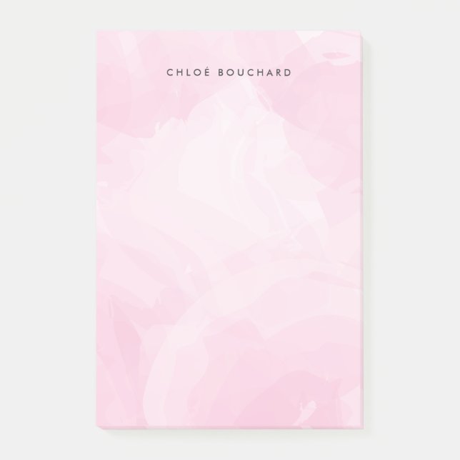 Pink | Chic Watercolor Personalised Post-it Notes (Front)