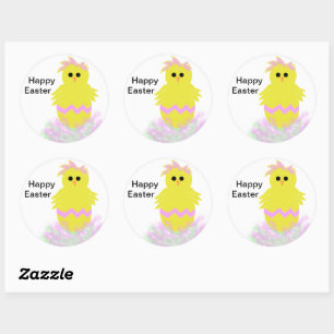 Pink Chick Egg Easter Stickers