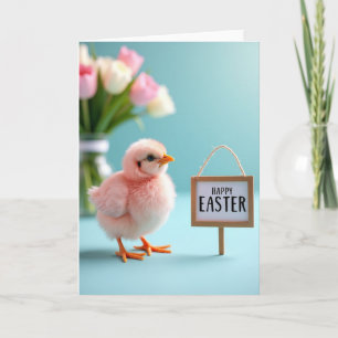 Pink Chick Springtime Card