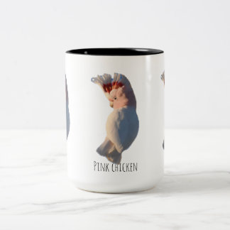 Pink chicken Two-Tone coffee mug
