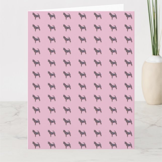 Pink Chihuahua Greeting Card (Front)