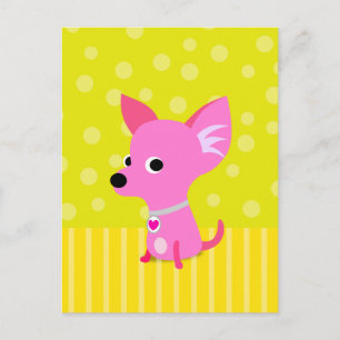 Pink Chihuahua postcard