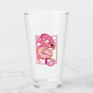 Pink Chinese Dragon Glass