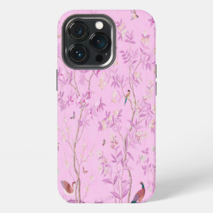 Pink Chinoiserie Bird Floral Elegant iPhone 13 Pro Case