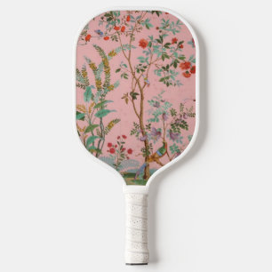 Pink Chinoiserie Bird Floral Elegant Pickleball Paddle