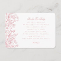 Pink Chinoiserie Books for Baby Invitation Insert