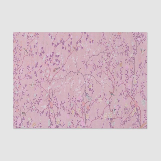 Pink Chinoiserie Chinese Decoupage Tissue Paper (Front)